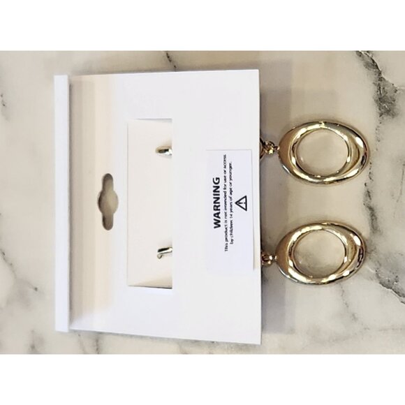 Dana Buchman Gold-Tone Oval Dangle Earrings With Leverback Closure - Picture 3 of 5